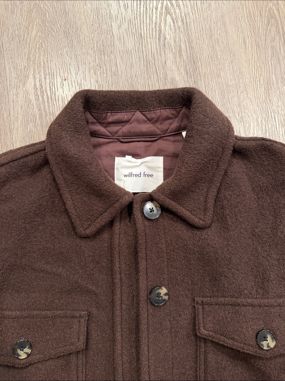Wilfred Autumn Dark Chocolate Shirt Jacket - Picture 2 of 5